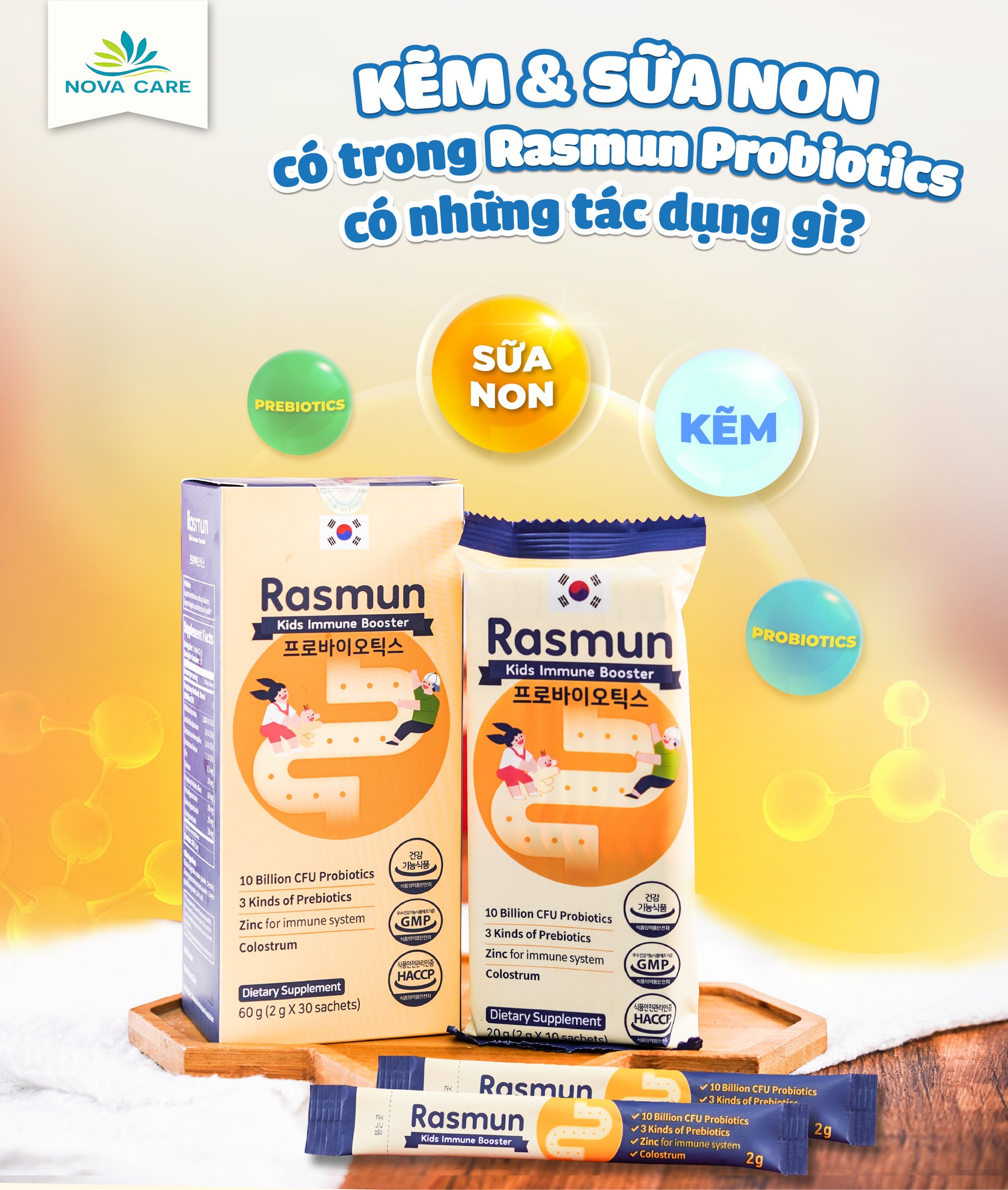 KẼM VÀ SỮA NON CÓ TRONG RASMUN PROBIOTICS CÓ GIÁ TRỊ GÌ?